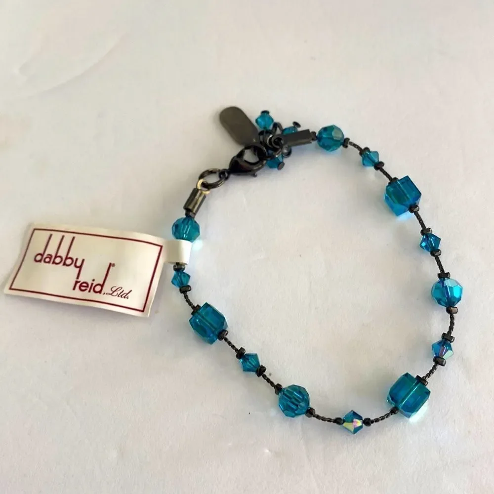 Dabby reid turquoise iridescent geometric crystals hematite color chain extender - Picture 5 of 5